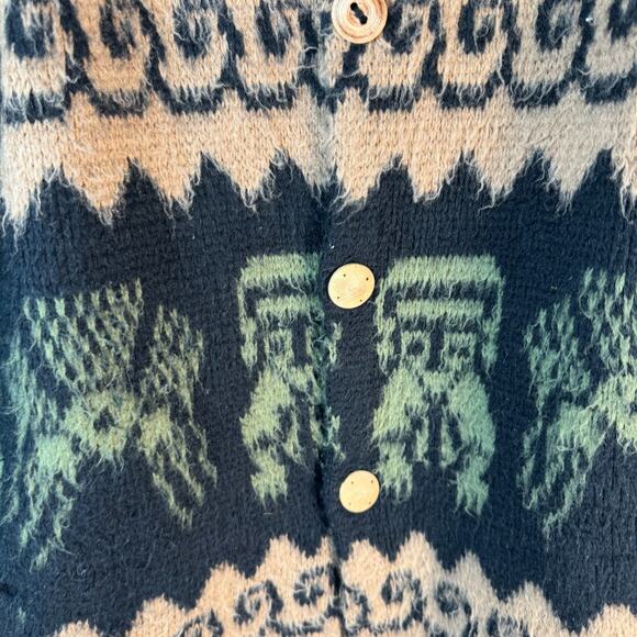 Incas Arts Women’s 100% Wool Hand Knit Sweater Artisan Handmade Artistic Print - Picture 3 of 16